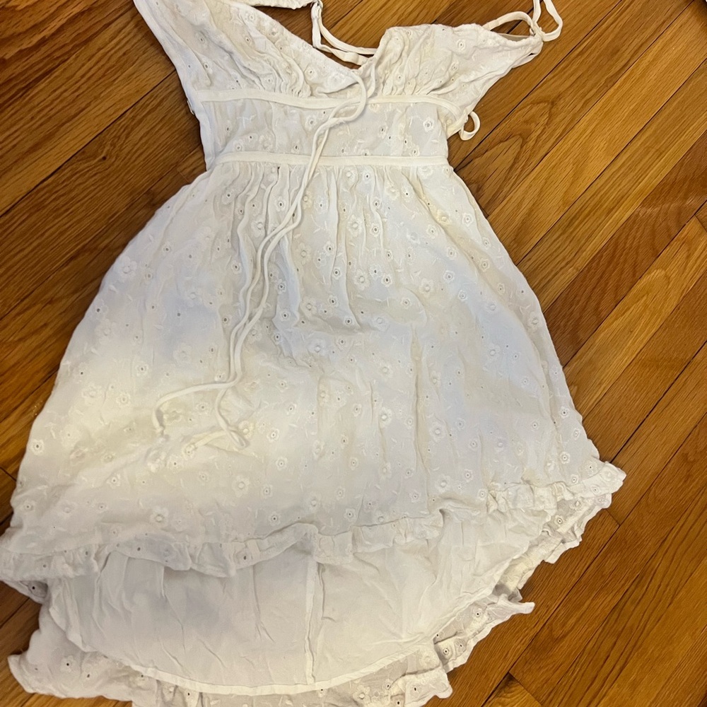 Charming White Eyelet Kids Dress
